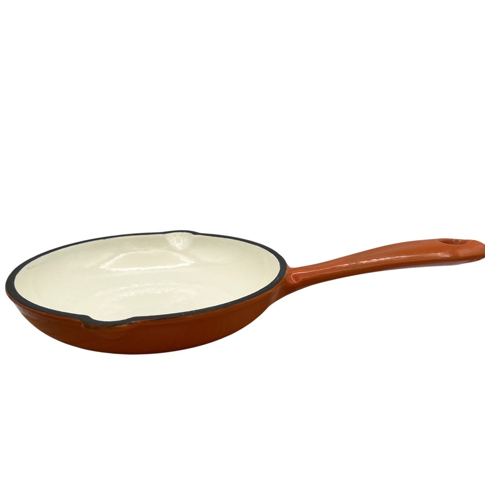 VTG MCM Dansk Mario Batali Persimmon Cast Iron Enamel Skillet Frying Pan 7"